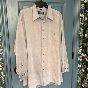 Stafford relaxed fit 17 1/2” men’s gray shirt